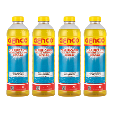 Kit 4 Clarificante E Auxilitar De Filtração Genfloc Piscinas