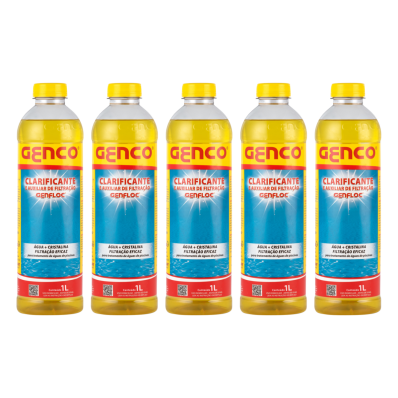 Kit 5 Clarificante E Auxilitar De Filtração Genfloc Piscinas