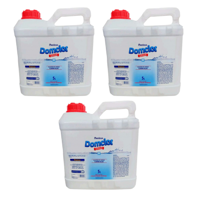 Kit 3 Algicida De Choque Domclor 5L Limpeza Para Piscina