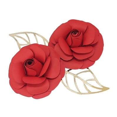 Flor Decorativa para Topo de Bolo Vermelho 2un