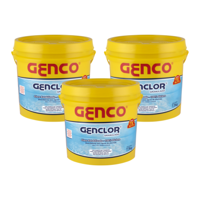 Kit 3 Balde Genclor Granulado Estabilizado 7,5kg Genco 