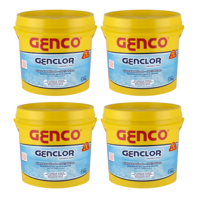 Kit 4 Balde Genclor Granulado Estabilizado 7,5kg Genco 