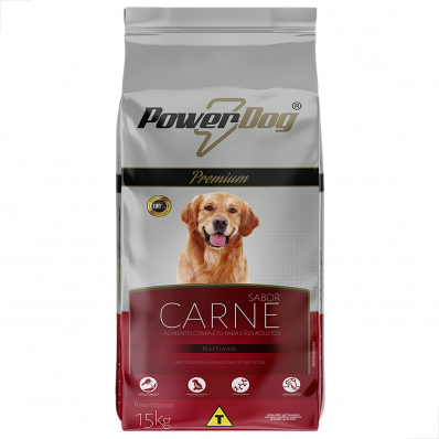 Alimento Caes Adultos Racao PowerDog Premium Sabor Carne 15k