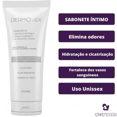 SABONETE LÍQUIDO ÍNTIMO PARA REGIÃO ANAL UNISSEX - DERMOSEX - 200 ML