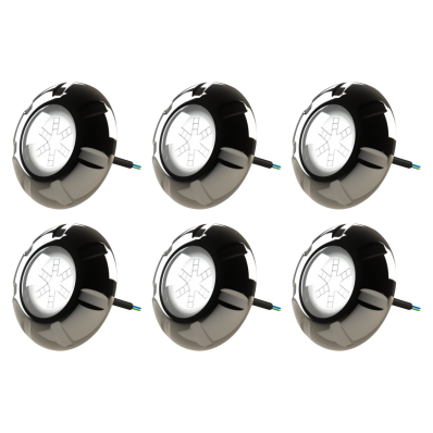 Kit 6 Refletor Led Inox RGB 9W Para Piscina Luxpool