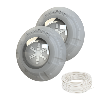 Kit 2 Refletor Led RGB 9W Para Piscina Luxpool Com Cabo 10M