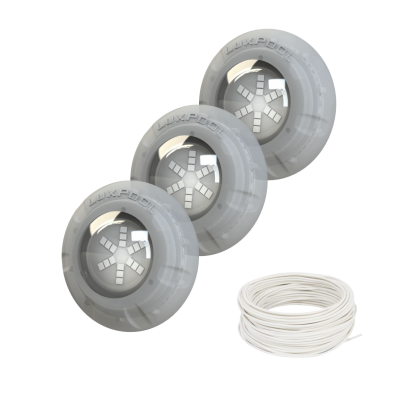 Kit 3 Refletor Led RGB 9W Para Piscina Luxpool Com Cabo 10M