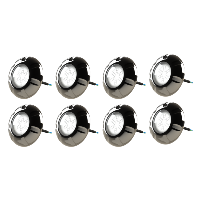 Kit 8 Refletor Inox Led RGB 9W Piscina Luxpool Com Cabo 10M