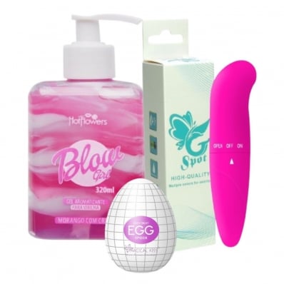 KIT BLOW GIRL(VIBRADOR PONTO G + EGG MASTURBADOR)