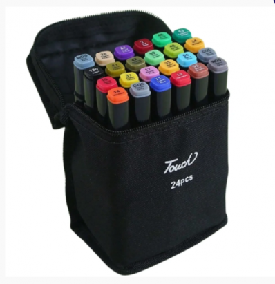 Bolsa canetinha hidrográfica touch 24 cores ponta dupla