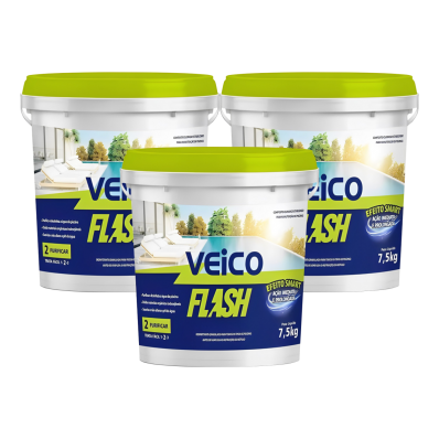 Kit 3 Balde Cloro Para Piscina Multiação Veico Flash 7,5kg