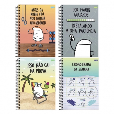 CADERNO UNIVERSITÁRIO ESPIRAL CAPA DURA 10 MATÉRIAS 160 FOLHAS FLORK JANDAIA