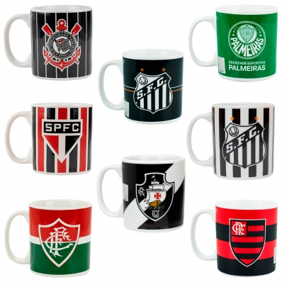 CANECA DE PORCELANA 320ML TIMES DE FUTEBOL MILENO