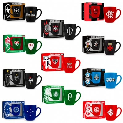 CANECA DE CERÂMICA 350ML TIMES DE FUTEBOL BRASFOOT