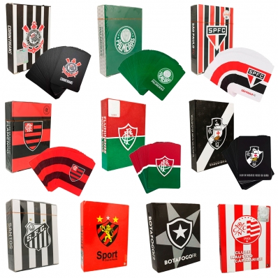 BARALHO PLÁSTICO 54 CARTAS TIMES DE FUTEBOL MILENO
