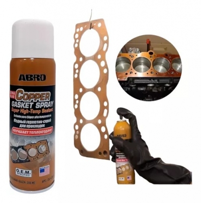 SELANTE JUNTA CABECOTE SPRAY COBRE ABRO COPPER GASKET 255G FORMADOR DE JUNTAS COBRE
