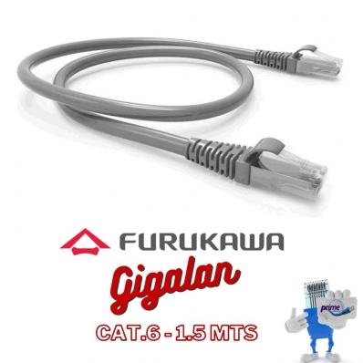 Patch Cord RJ45 Gigalan Cat.6 Cinza 1,5 Metros Furukawa