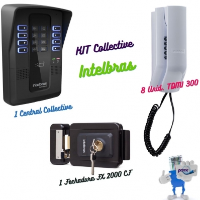 Kit Central Coletiva com Terminal Dedicado e Fechadura Colletctive 8 Intelbras