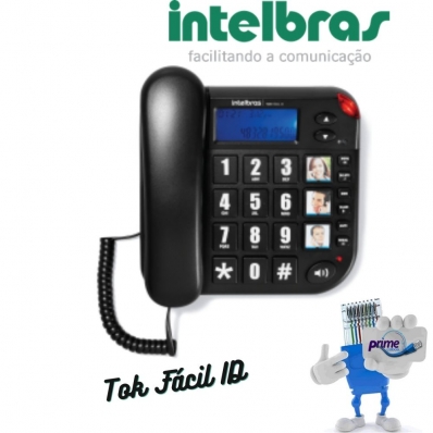 Telefone Intelbras Tok Facil ID com fio com teclas grandes