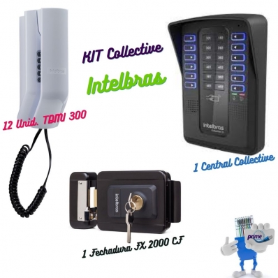 Kit Central Coletiva com Terminal Dedicado e Fechadura Colletctive 12 Intelbras