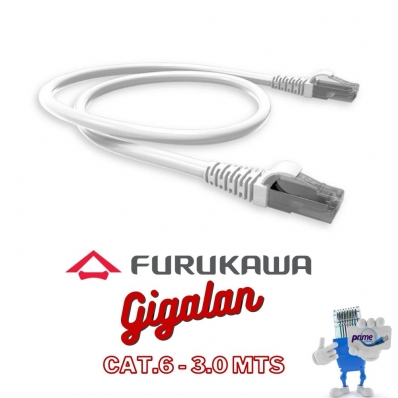 Patch Cord RJ45 Gigalan Cat.6 Branco 3,0 Metros Furukawa