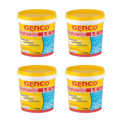 4 Cloro 2,5kg Para Piscina Puro Multipla Ação 3 Em 1 Genco