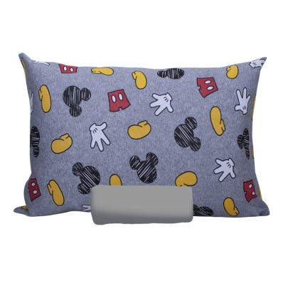 Jogo de Cama Portallar Solteiro Malha Mista Disney Mickey Icons 2 Peças Cinza