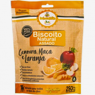 BISCOITO INTEGRAL CENOURA MAÇA E LARANJA - 250 g