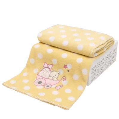 Manta Berço Buettner Baby Estampada Microfibra Bordado Baby 80cmx100m Amarelo