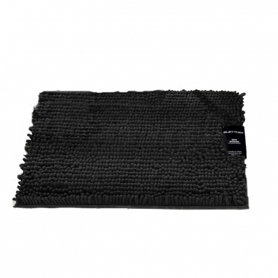 Tapete Buettner Microfibra Antiderrapante Chenille Ginko 40cmx60cm Preto