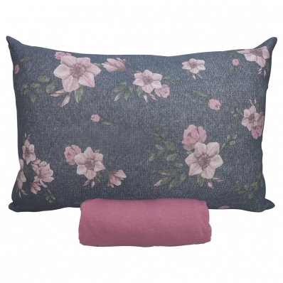 Jogo de Cama Solteiro Portallar Malha 100% Algodão Sevilha 2 Peças Rosa