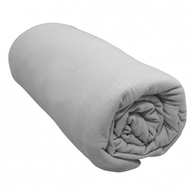 Lençol Com Elástico King Portallar Malha 100% Algodão Liso Linha Casa Cinza