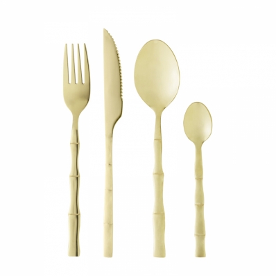 Faqueiro Elegant Champanhe em Aço Inox 16 Peças