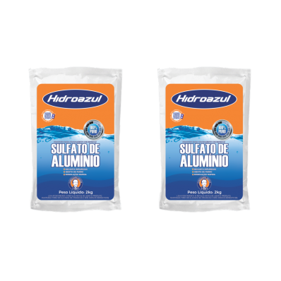 Kit 2 Sulfato Tratamento Piscina Alumínio Hidroazul 2kg