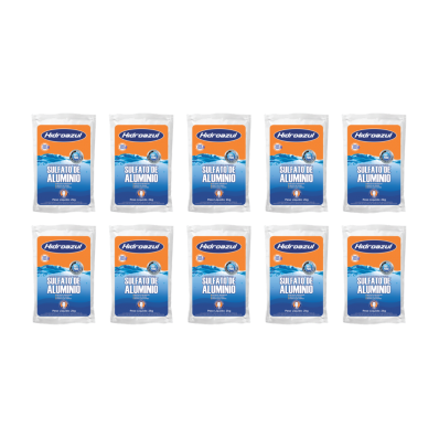 Kit 10 Sulfato Tratamento Piscina Alumínio Hidroazul 2kg