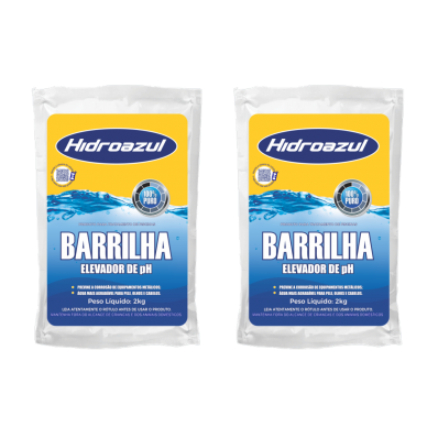 Kit 2 Barrilha Elevador De Ph Para Piscina Hidroazul 2 Kg