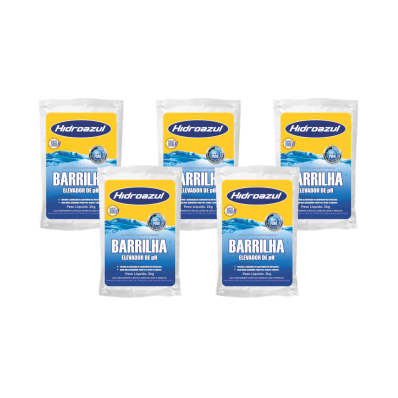 Kit 5 Barrilha Elevador De Ph Para Piscina Hidroazul 2 Kg