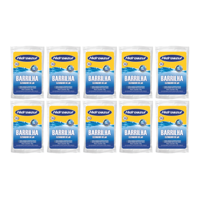 Kit 10 Barrilha Elevador De Ph Para Piscina Hidroazul 2 Kg