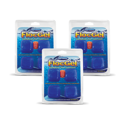 Kit 3 Floc Gel 4 Cubos Hidroazul 90g