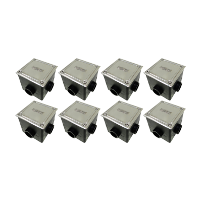KIT 8 CAIXA DE PASSAGEM QUADRADA TAMPA INOX