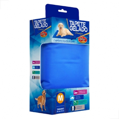 Tapete Colchão Gelado Térmico Para Pets Cães Gatos 65x50cm
