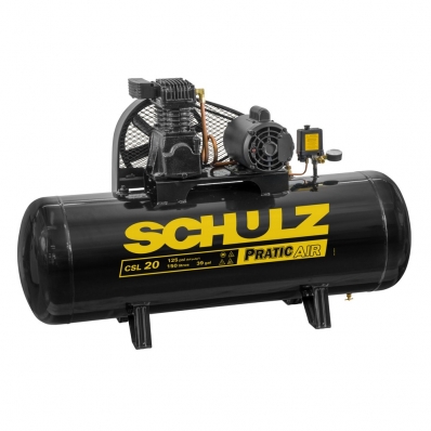 COMPRESSOR AR SCHULZ 150 LITROS CSL 20 PRATIC MOTOR MONOFASICO 3CV 220V 60HZ