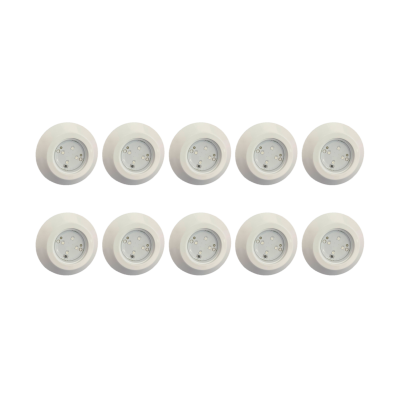 Kit 10 Luminária Led Para Piscinas RGB ABS 9w Até 12m² 