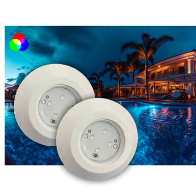 Kit 2 Luminária Led Para Piscinas RGB ABS 9w Até 12m² 