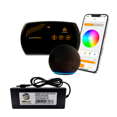 Controlador SmartLux C/controle e Fonte Fasgold 12V/2A 24W