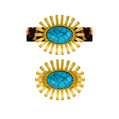 Kit Presilha + Broche Turquesa Gold