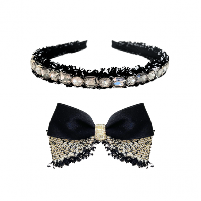 Kit Tiara + Laço Tweed Shine