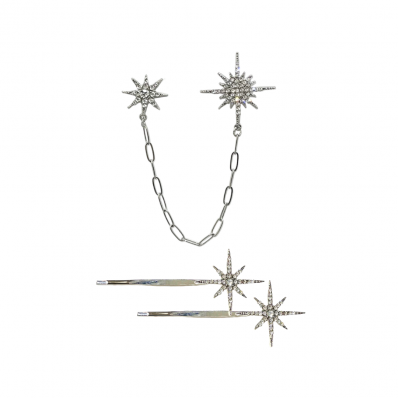 Kit Par Grampo + Broche Pin Stars