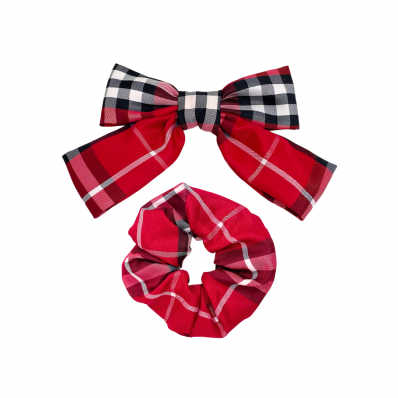 Kit Presilha Laço + Scrunchie Berry