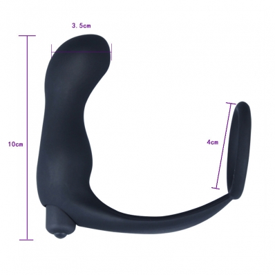 MASSAEADOR DE PRÓSTATA COM ANEL PENIANO VIBRATÓRIO CK-077